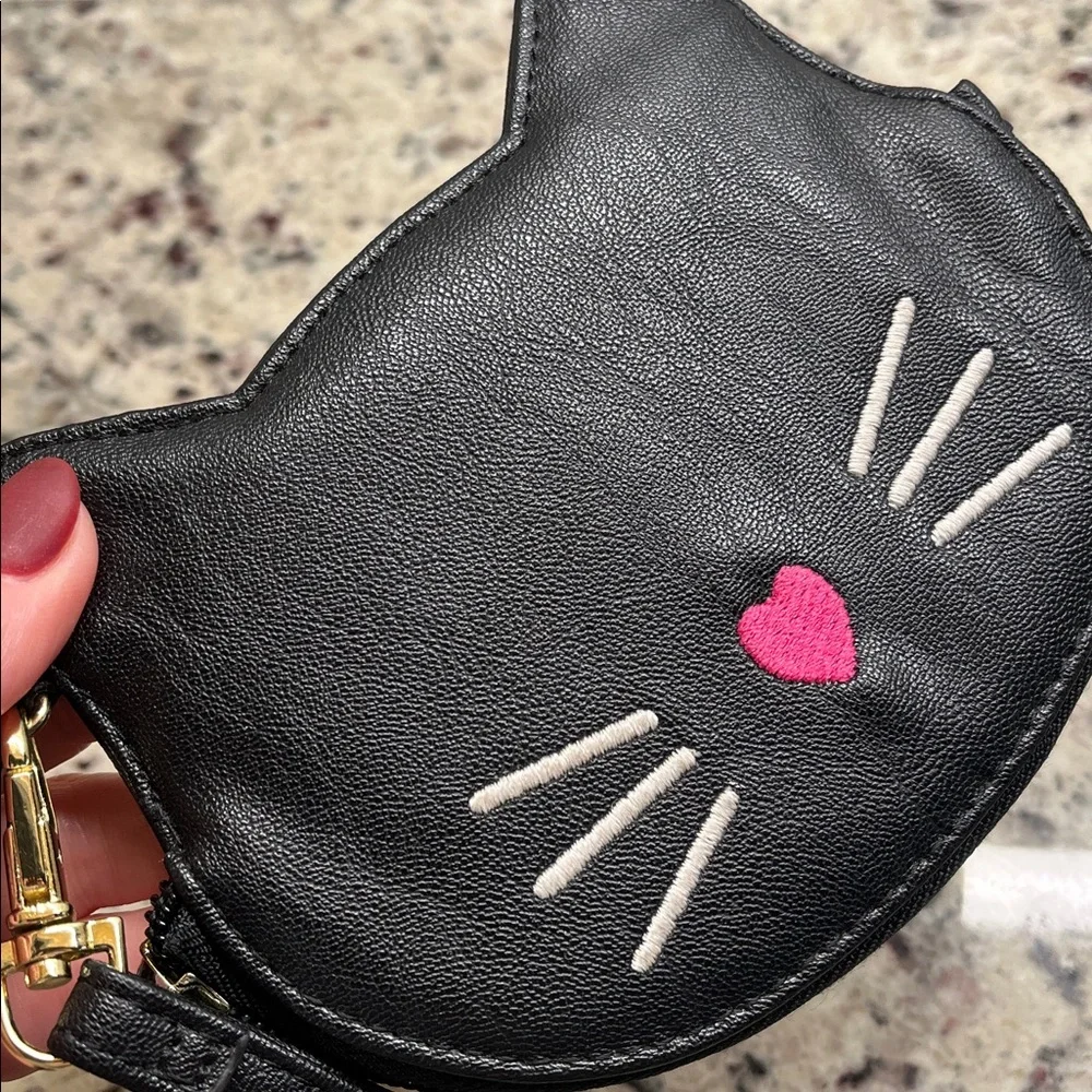 Betsy Johnson Cat Wristlet with Cat Bag Charm Key Fob Set EUC - Picture 4 of 12
